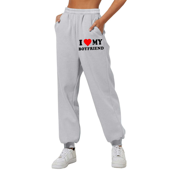 I MY BOYFRIEND Back Printing Casual Sweatpants Men And Women