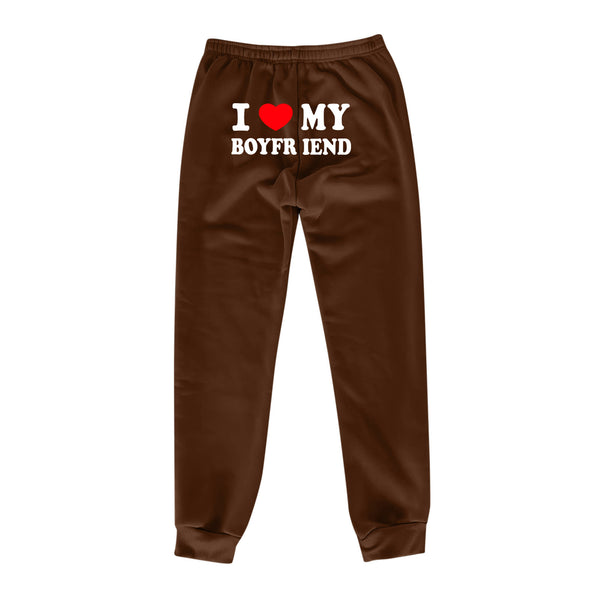 I MY BOYFRIEND Back Printing Casual Sweatpants Men And Women