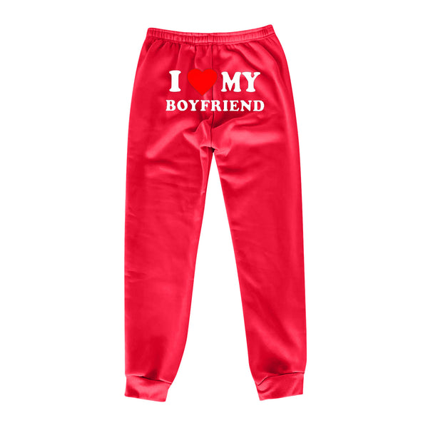 I MY BOYFRIEND Back Printing Casual Sweatpants Men And Women