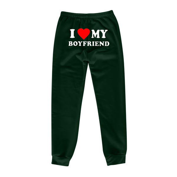 I MY BOYFRIEND Back Printing Casual Sweatpants Men And Women