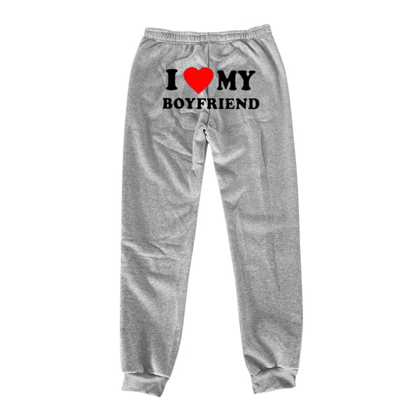 I MY BOYFRIEND Back Printing Casual Sweatpants Men And Women