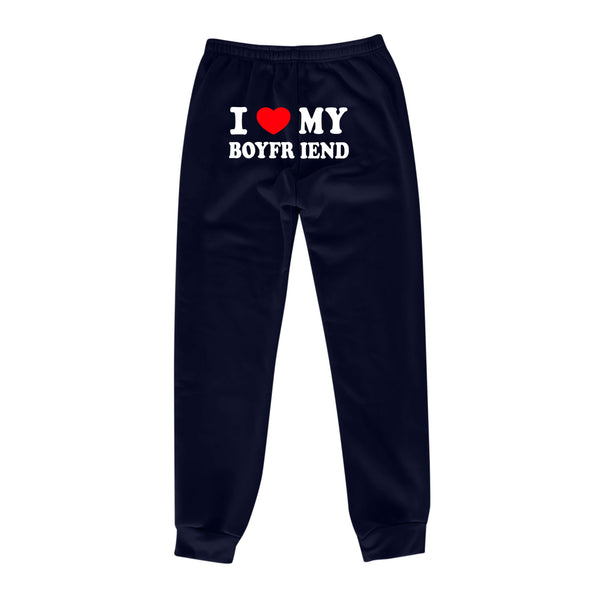 I MY BOYFRIEND Back Printing Casual Sweatpants Men And Women
