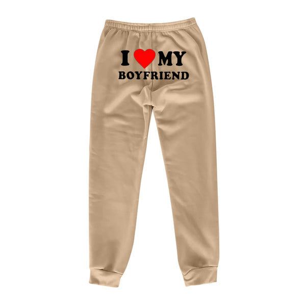 I MY BOYFRIEND Back Printing Casual Sweatpants Men And Women