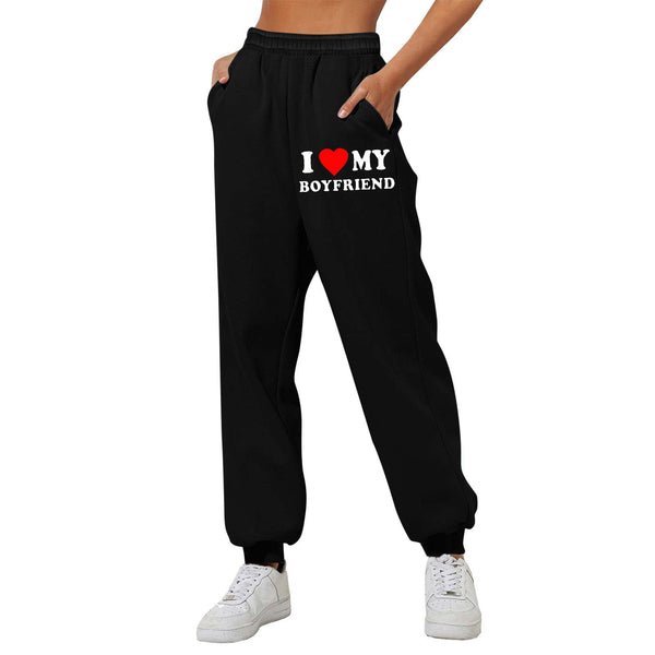 I MY BOYFRIEND Back Printing Casual Sweatpants Men And Women