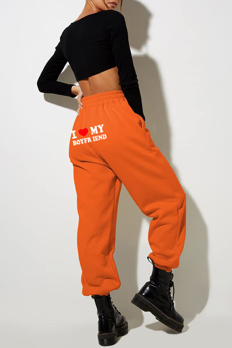 I MY BOYFRIEND Back Printing Casual Sweatpants Men And Women