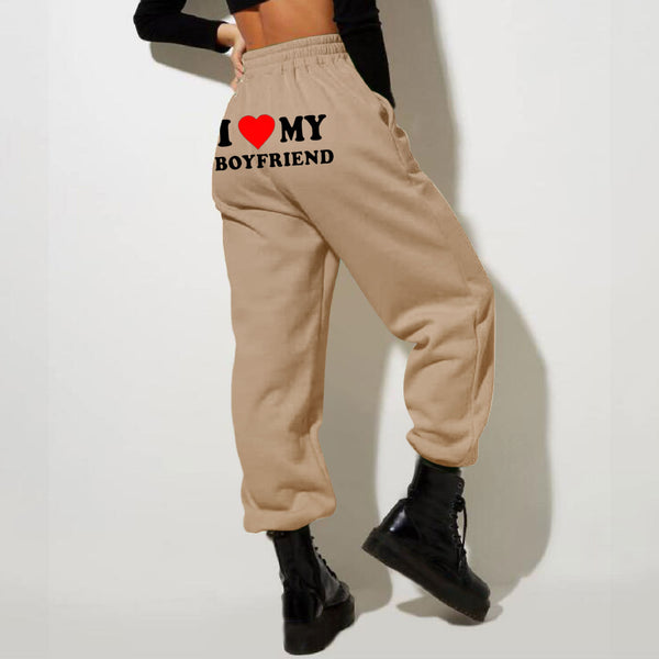I MY BOYFRIEND Back Printing Casual Sweatpants Men And Women